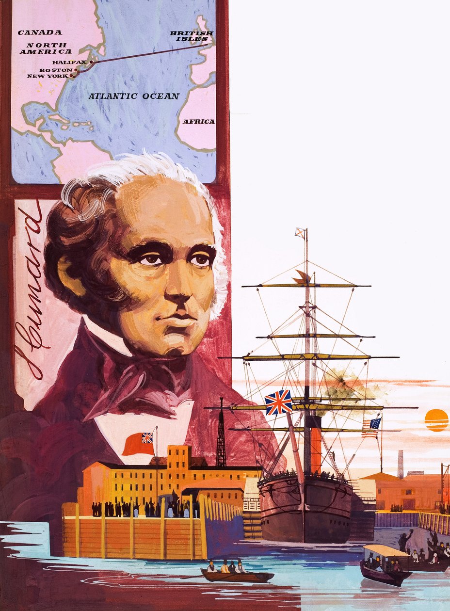 Plnou parou vpřed, průkopník atlantické osobní lodi Samuel Cunard od English School