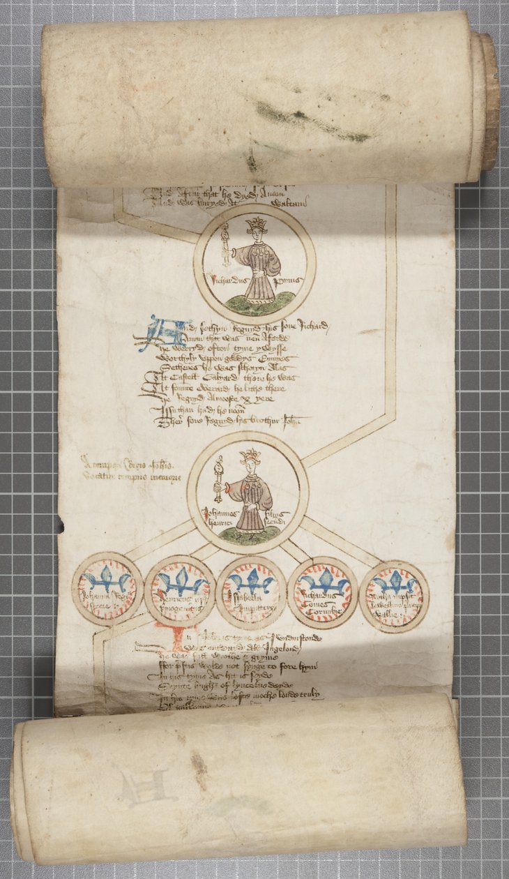 Genealogická role anglických králů, kolem 1440-79 (pero a inkoust na pergamenu) od English School