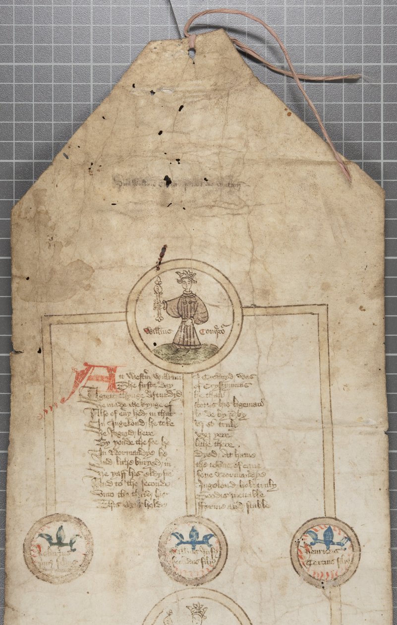 Genealogická role anglických králů, kolem 1440-79 (pero a inkoust na pergamenu) od English School
