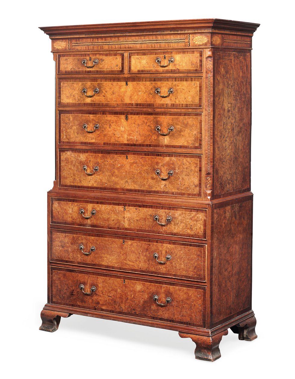 George III tallboy, konec 18. století (jilm a intarzie) od English School