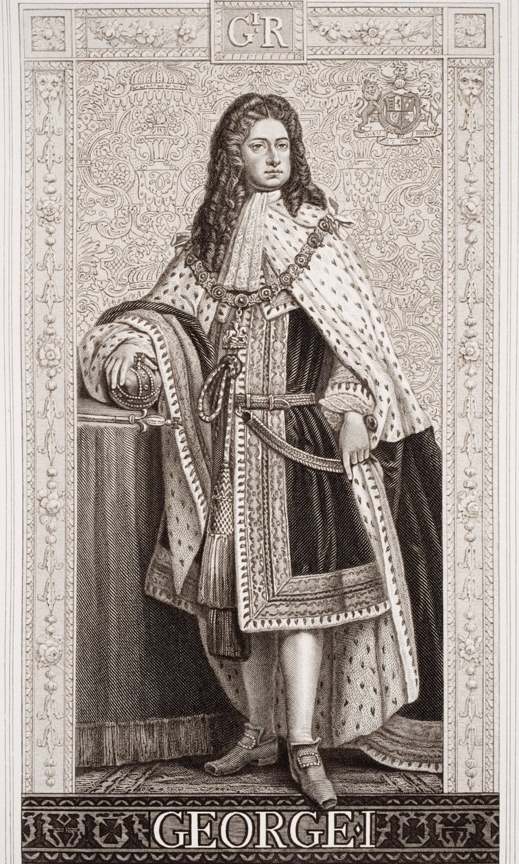 George I (1660-1727) z „Ilustrace anglické a skotské historie“ svazek II od English School
