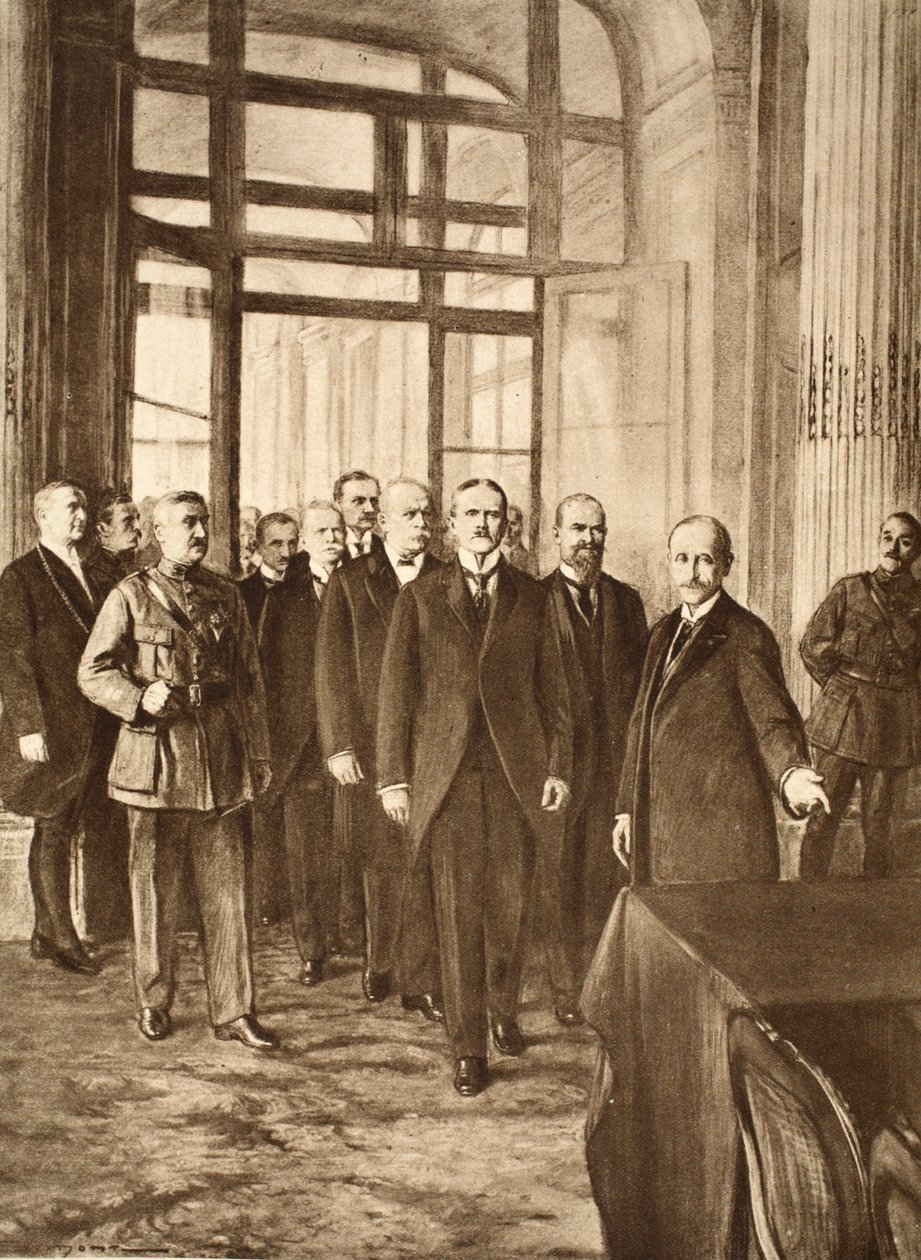 Němečtí politici ve Versailleském paláci, 1919 od English School