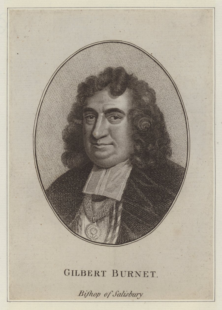 Gilbert Burnet, biskup ze Salisbury, spisovatel a historik (rytina) od English School