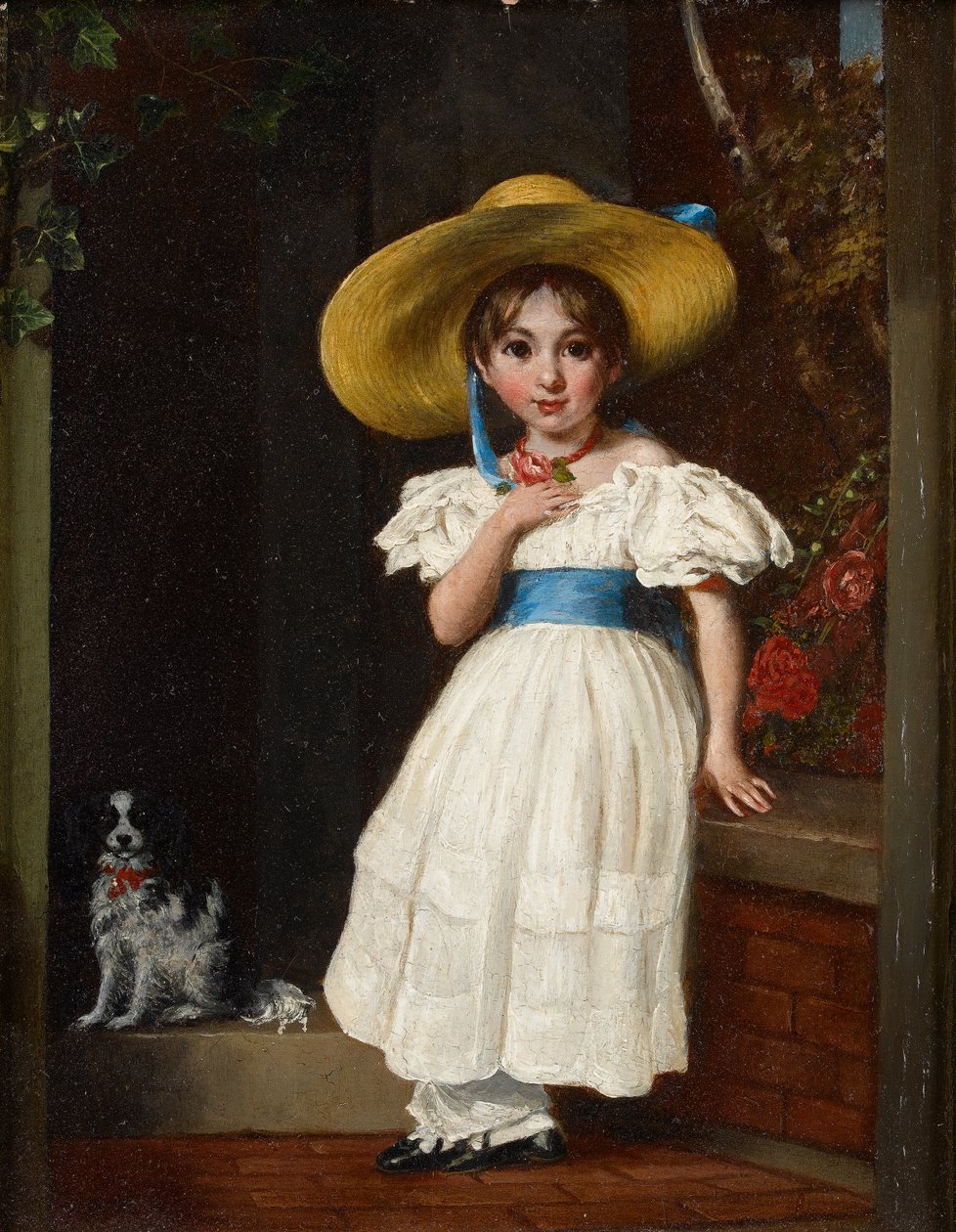 Dívka ve slaměném klobouku, kolem roku 1840 od English School