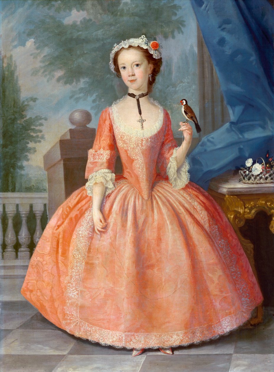Dívka v růžovém, cca 1740 od English School