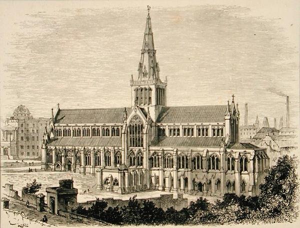 Glasgowská katedrála kolem roku 1880, z 