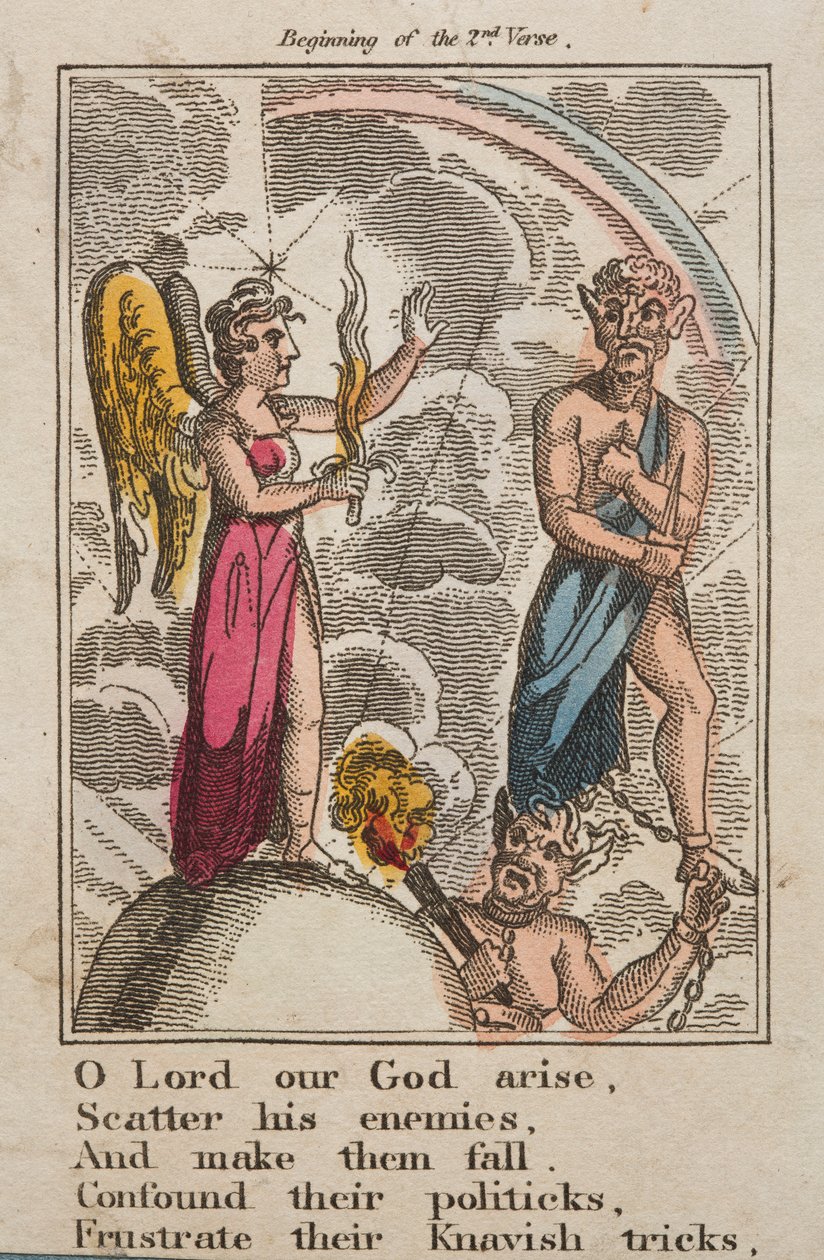 Bůh ochraňuj krále, kolem 1810 (barevná rytina) od English School