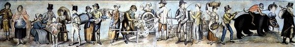 Going to the Fair, c.1815 (akvarel a kvaš na papíře) od English School