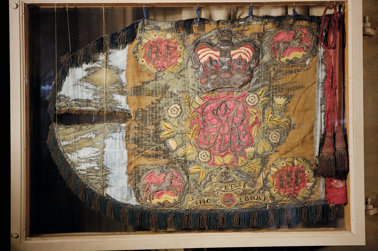 Guidon z 21. lehkých dragounů markýze z Granby, kolem roku 1760 (hedvábí) od English School