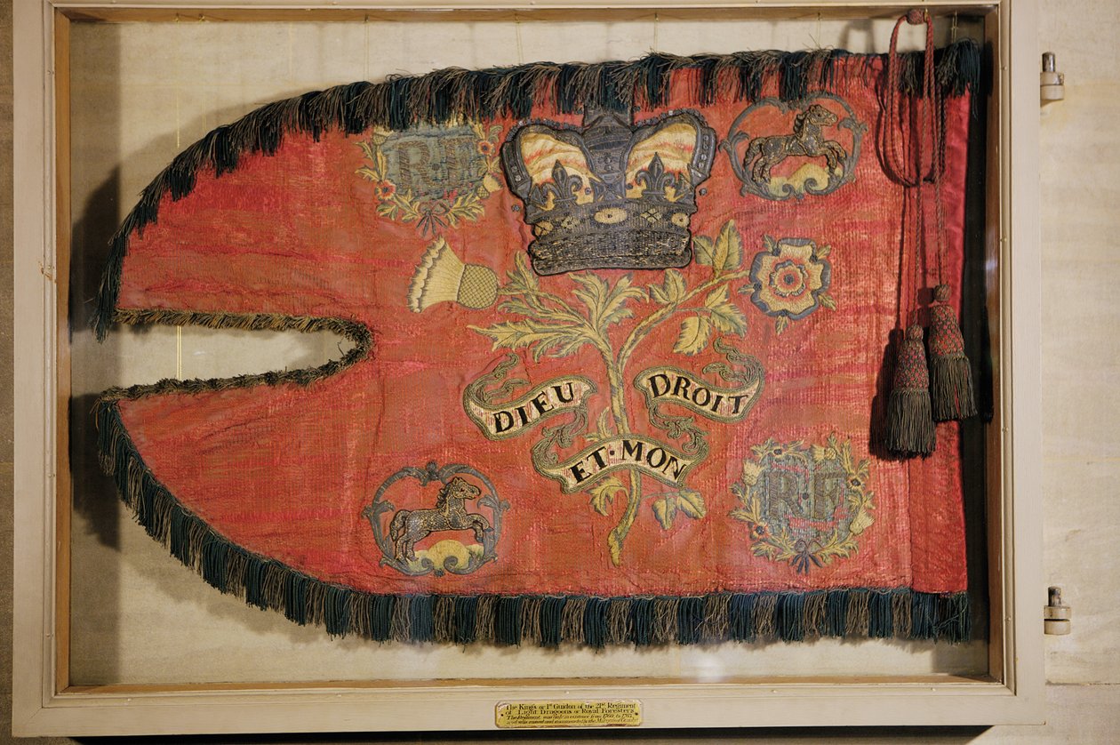 Guidon z 21. lehkých dragounů markýze z Granby, kolem roku 1760 (hedvábí) od English School