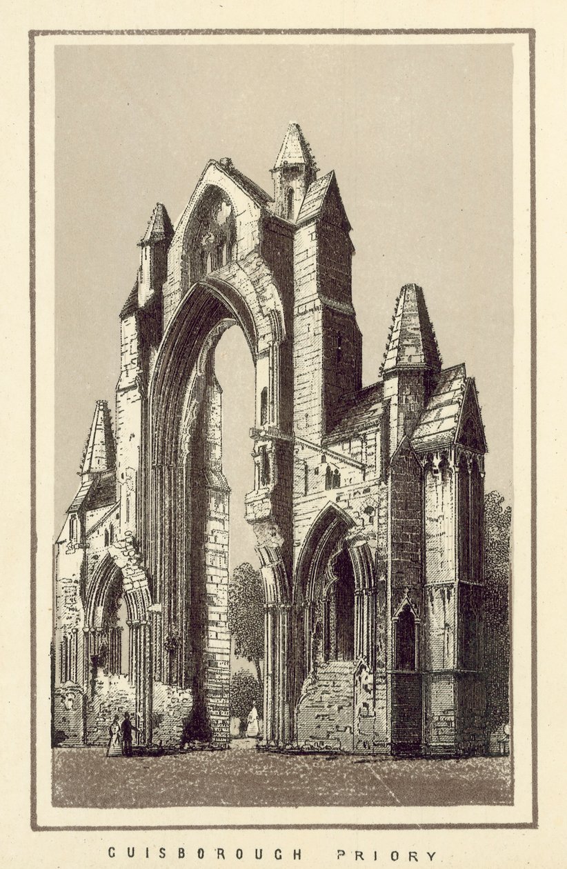 Guisborough Priory (litografie) od English School