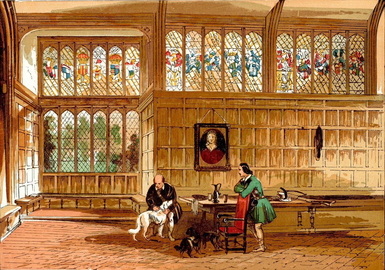 Hala v Ockwellsu, Berkshire (kolorovaná rytina) od English School