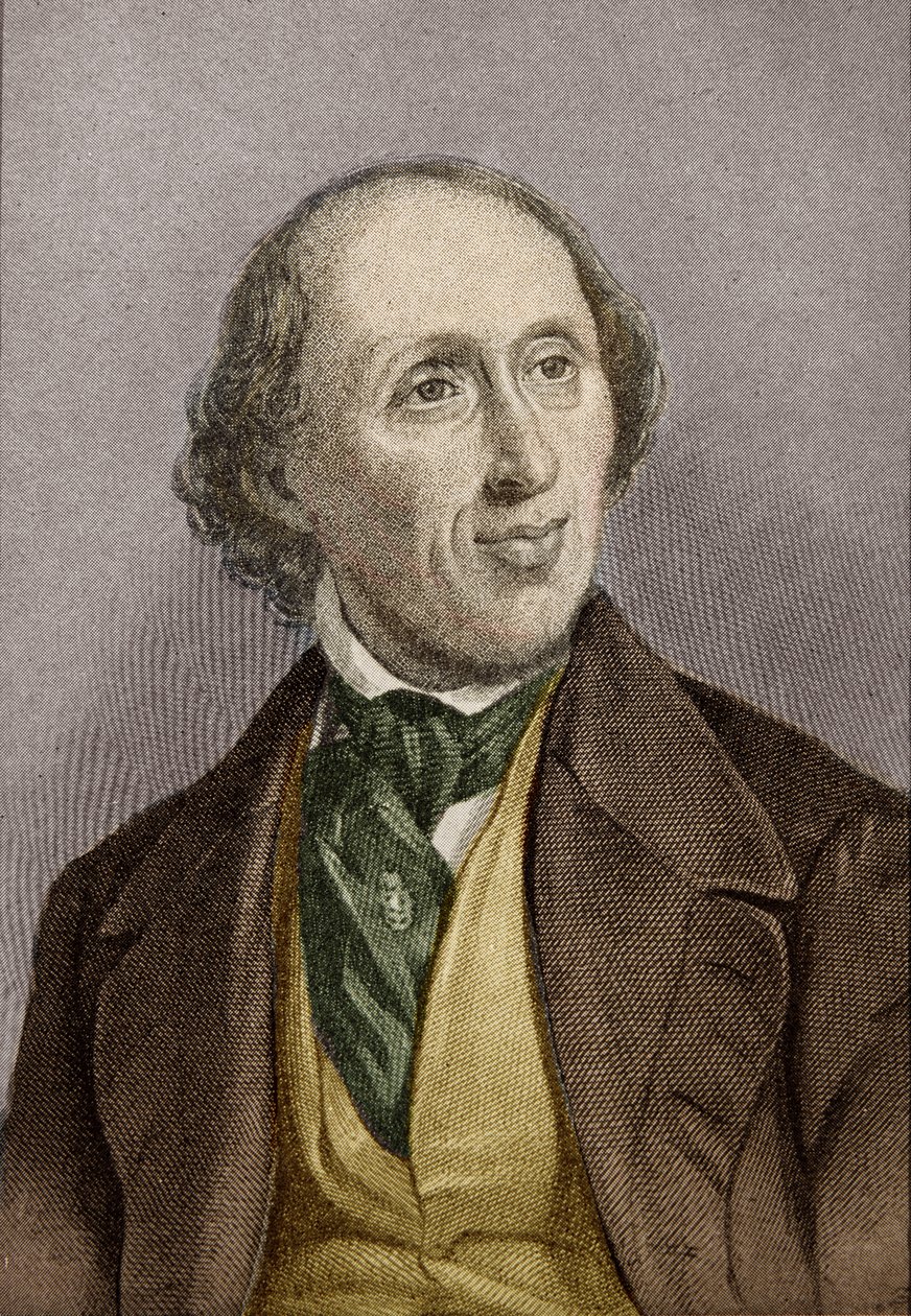 Hans Christian Andersen (1805-75) (pozdější zbarvení) od English School