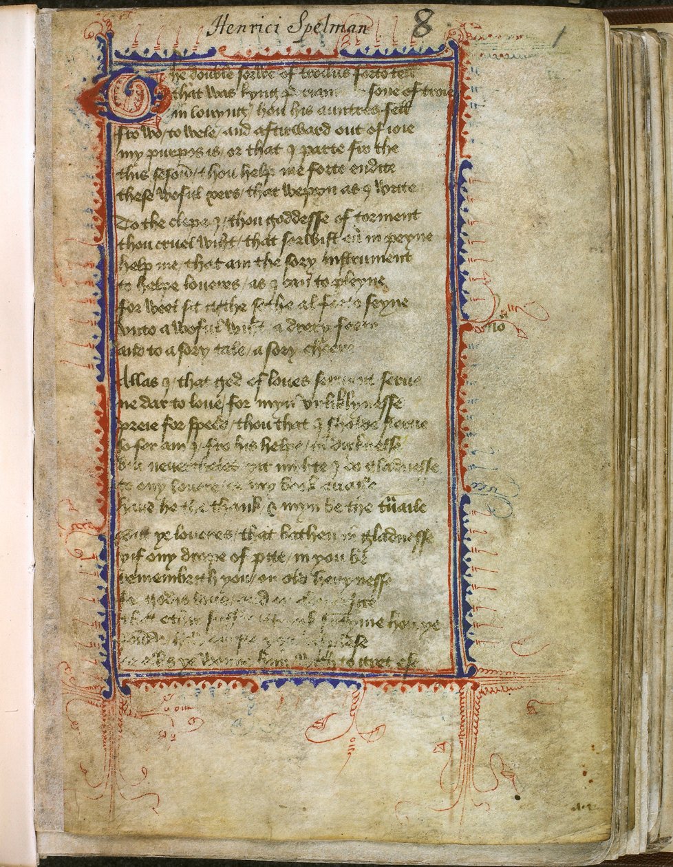 Harley 2392, f.1 Troilus and Criseyde, od Geoffrey Chaucer (vellum) od English School
