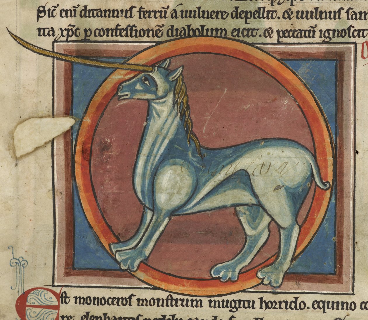 Harley 4751, f.15 Monoceros s velkým rohem, z 