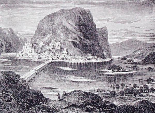 Harpers Ferry, Západní Virginie, USA, z „Galerie geografie“ od reverenda Thomase Milnera, vydáno kolem roku 1880 (rytina) od English School