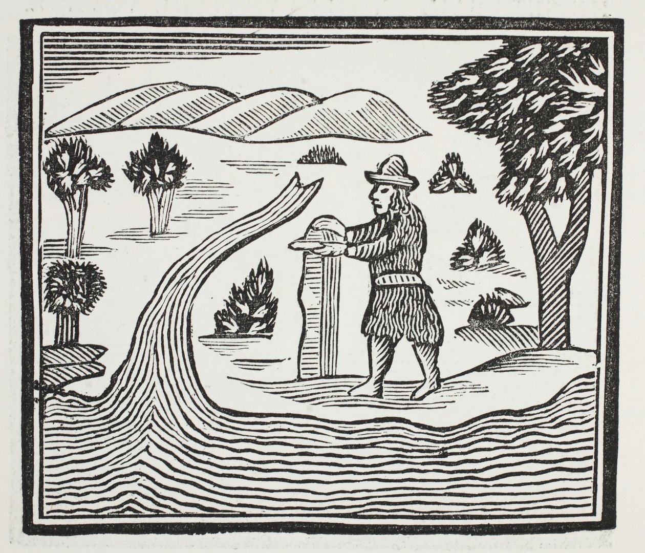 Vede záznam času a událostí, ilustrace z Chap-books of the Eighteenth Century od Johna Ashtona, pub. 1882 od English School