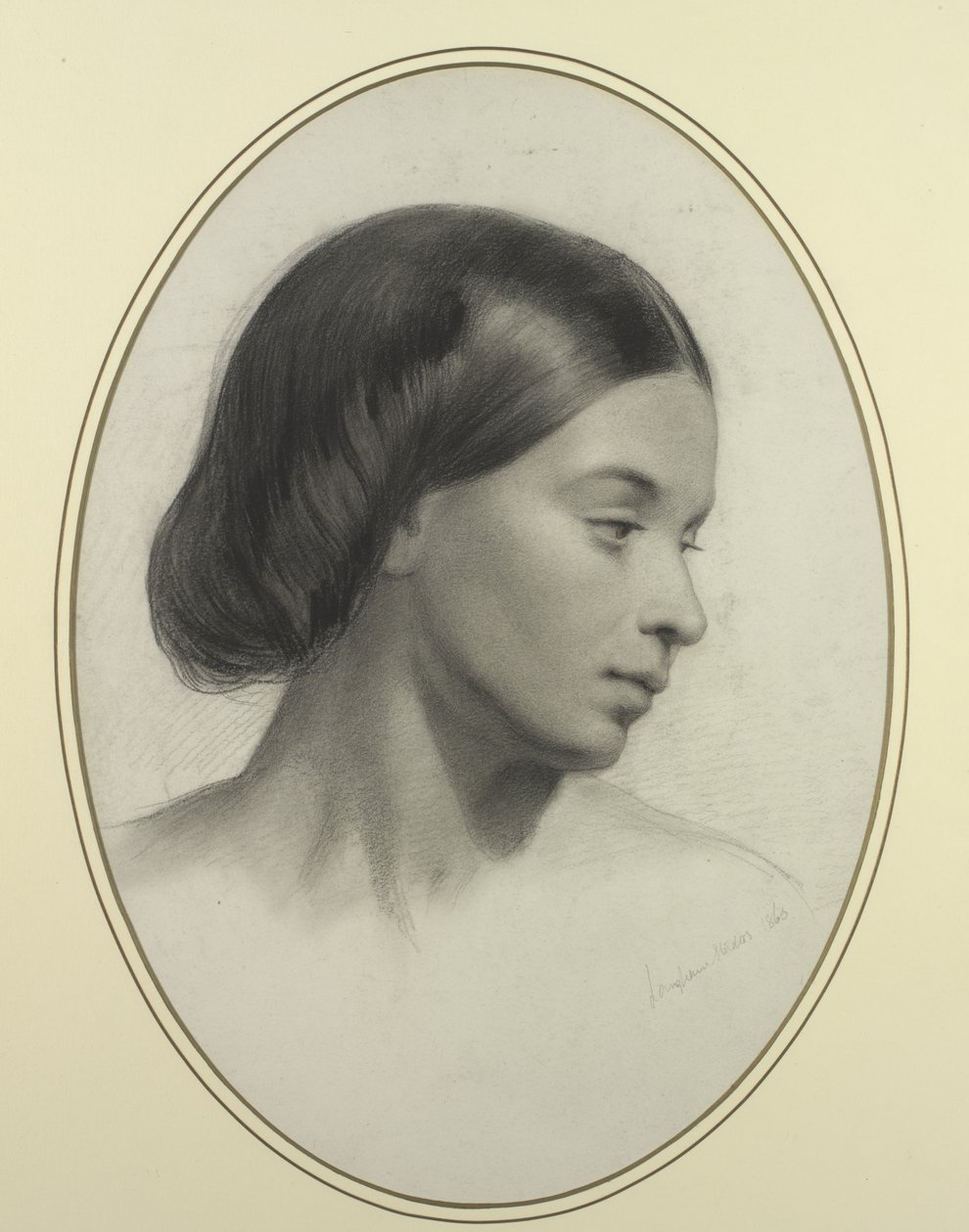Hlava dívky, 1860 od English School