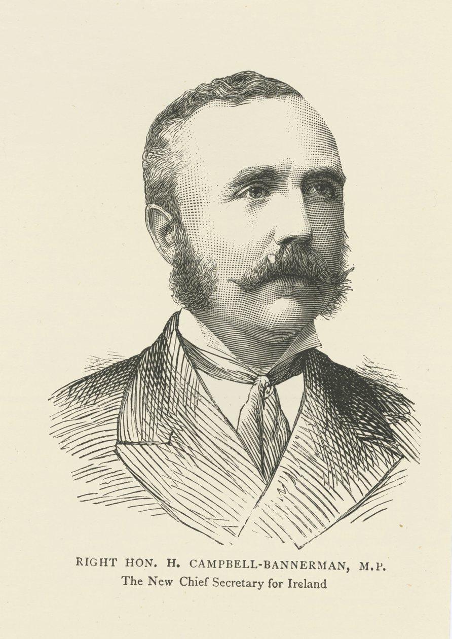 Henry Campbell-Bannerman jako hlavní tajemník pro Irsko (rytina) od English School