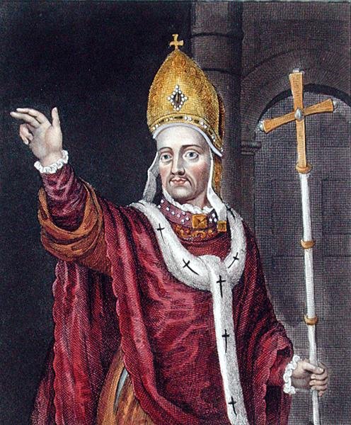 Henry Chichely (c.1362-1443), po malbě v Bodleian Gallery (barevné lito) od English School
