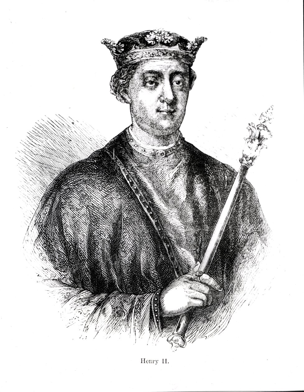 Henry II (1133-89) (rytina) (bundw foto) od English School