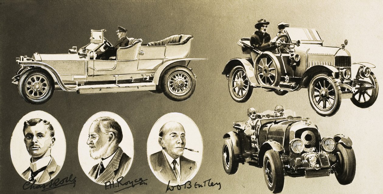 Henry Royce, Charles Rolls, W. O. Bentley - tři průkopníci automobilismu od English School