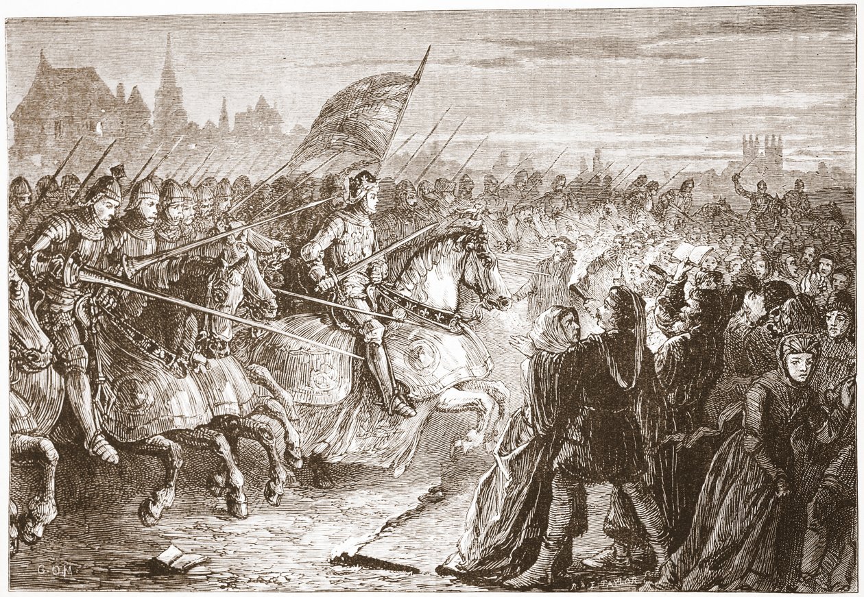Útok Jindřicha V. na lollardský klášter, ilustrace z 