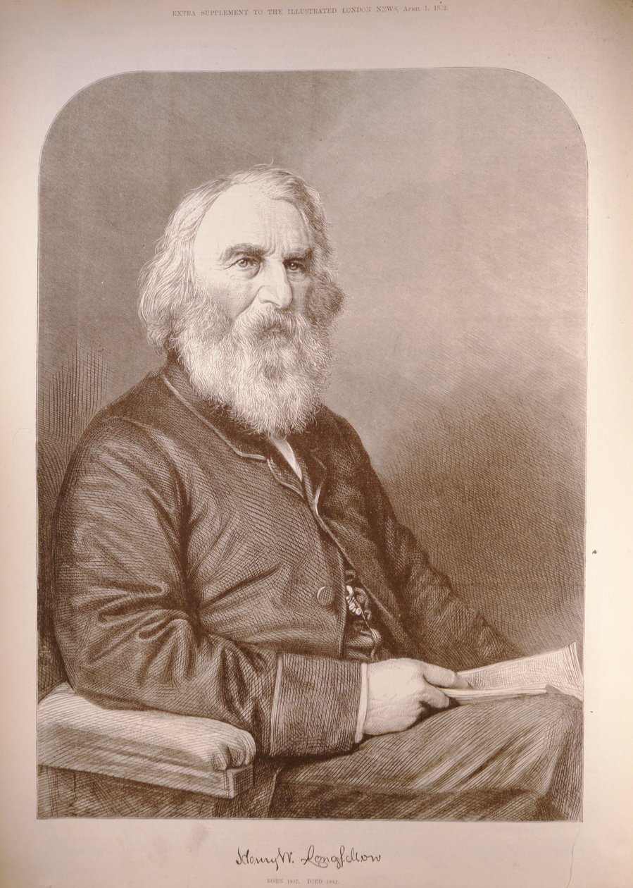 Henry Wadsworth Longfellow (1807-82) z „The Illustrated London News“, 12. ledna 1882 od English School