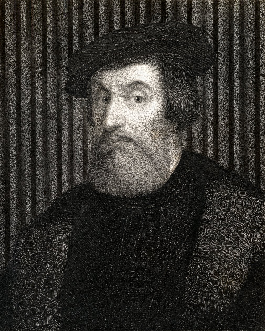 Hernan Cortes, Marques del valle de Oaxaca (1485-1547) z „Galerie portrétů“, publikované v roce 1833 od English School