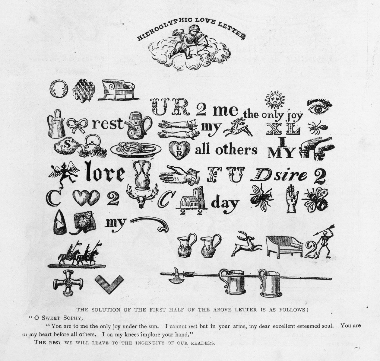 Hieroglyfické milostné dopisy, cca 1893 od English School