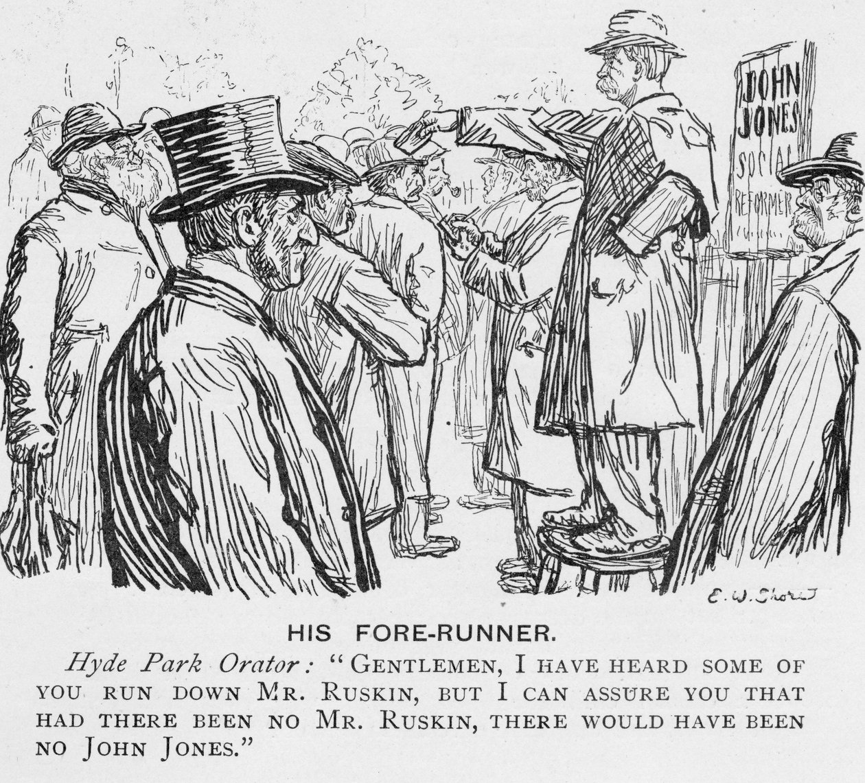 Jeho Fore-Runner, ilustrace z Krále, 25. května 1901 od English School