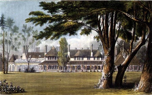 Chata Jeho Veličenstva, Windsor Great Park, jak je vidět z trávníku, z 
