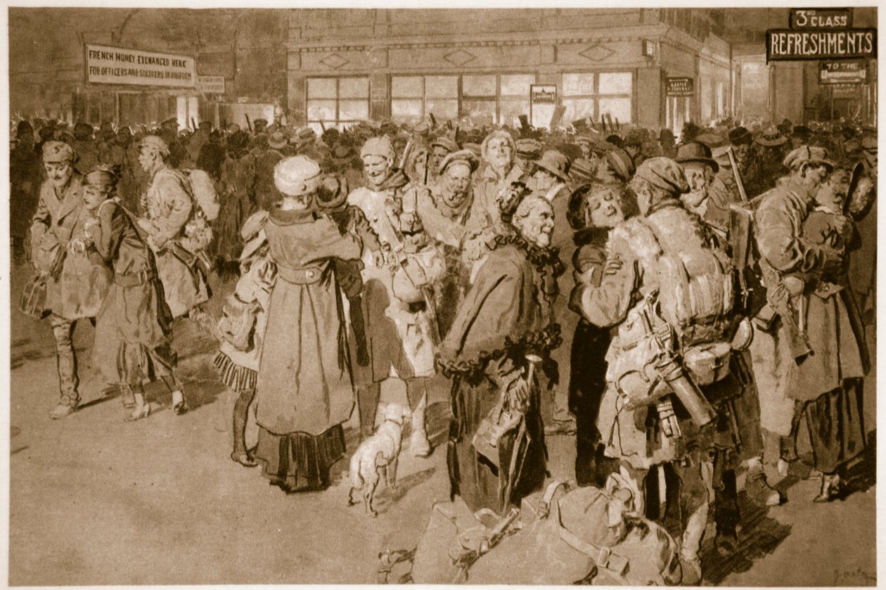 Domů na dovolenou: Po příjezdu zákopnického speciálu na londýnskou konečnou stanici, 1914-19 od English School