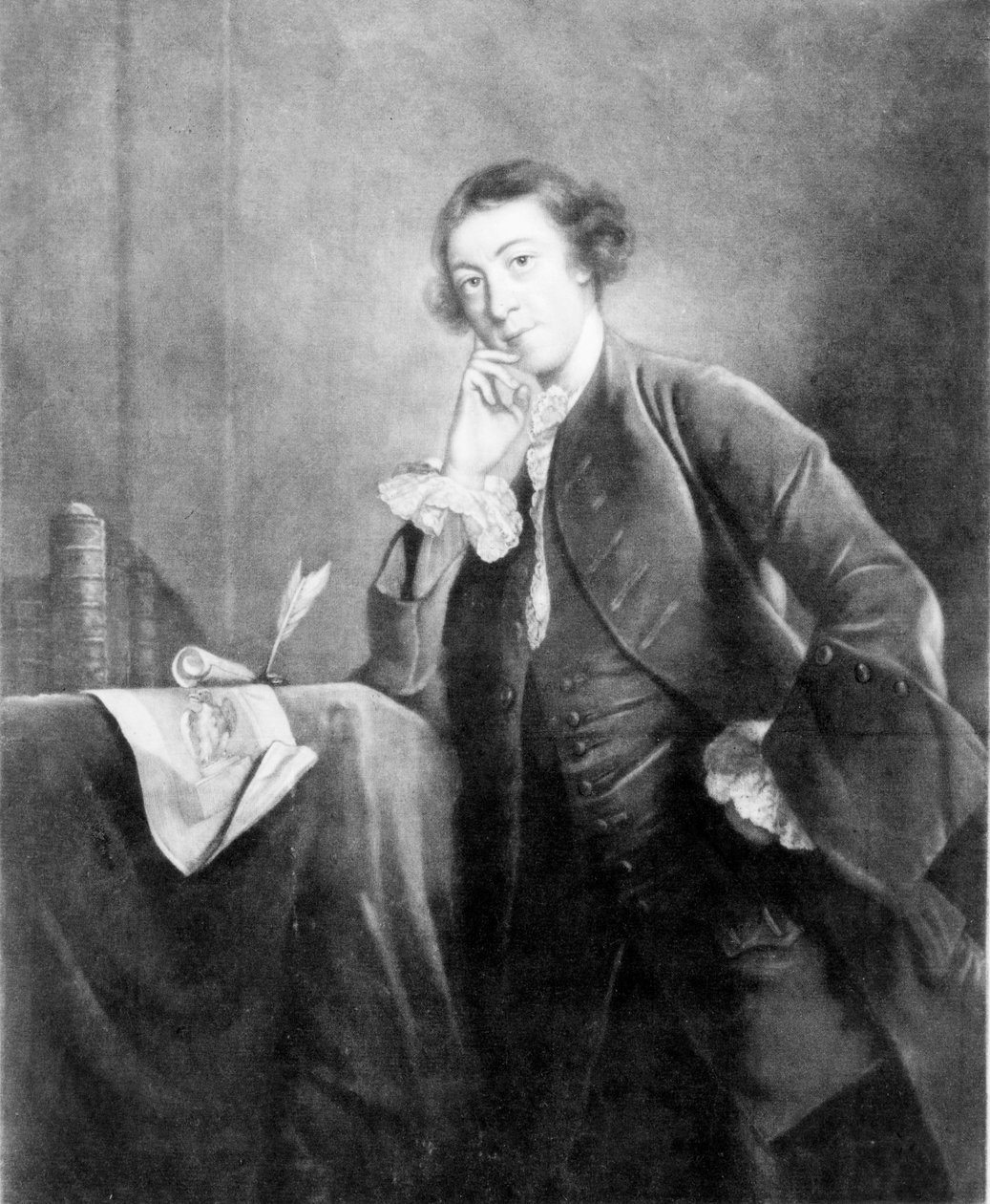 Horace Walpole, James McArdel po portrétu od Joshuy Reynoldse, 18. století (mezzotinta) od English School