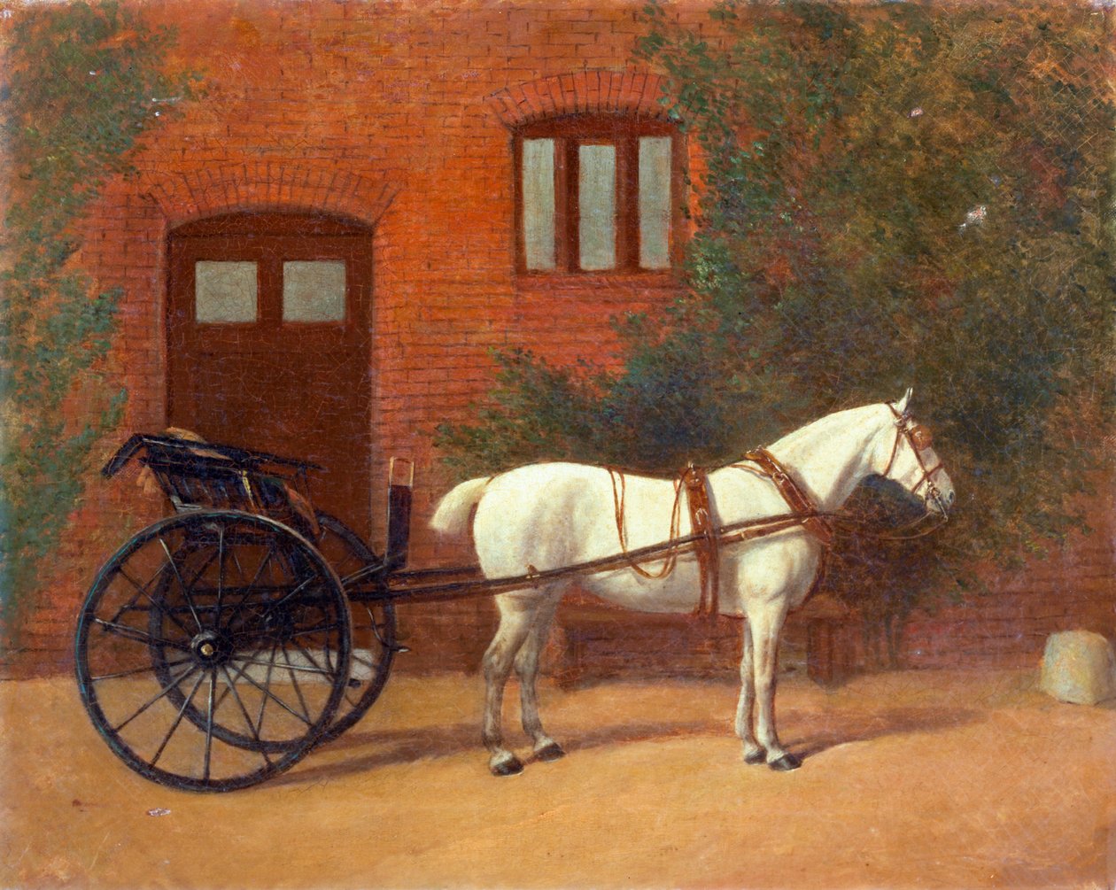 Kůň zapřažený do pojízdného vozíku (pár k 416406) od English School