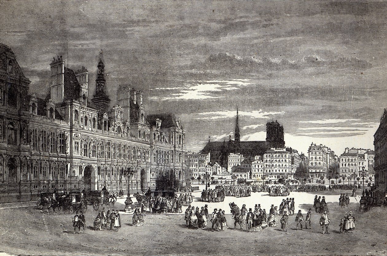 Hotel de Ville, Paříž, 1847 od English School
