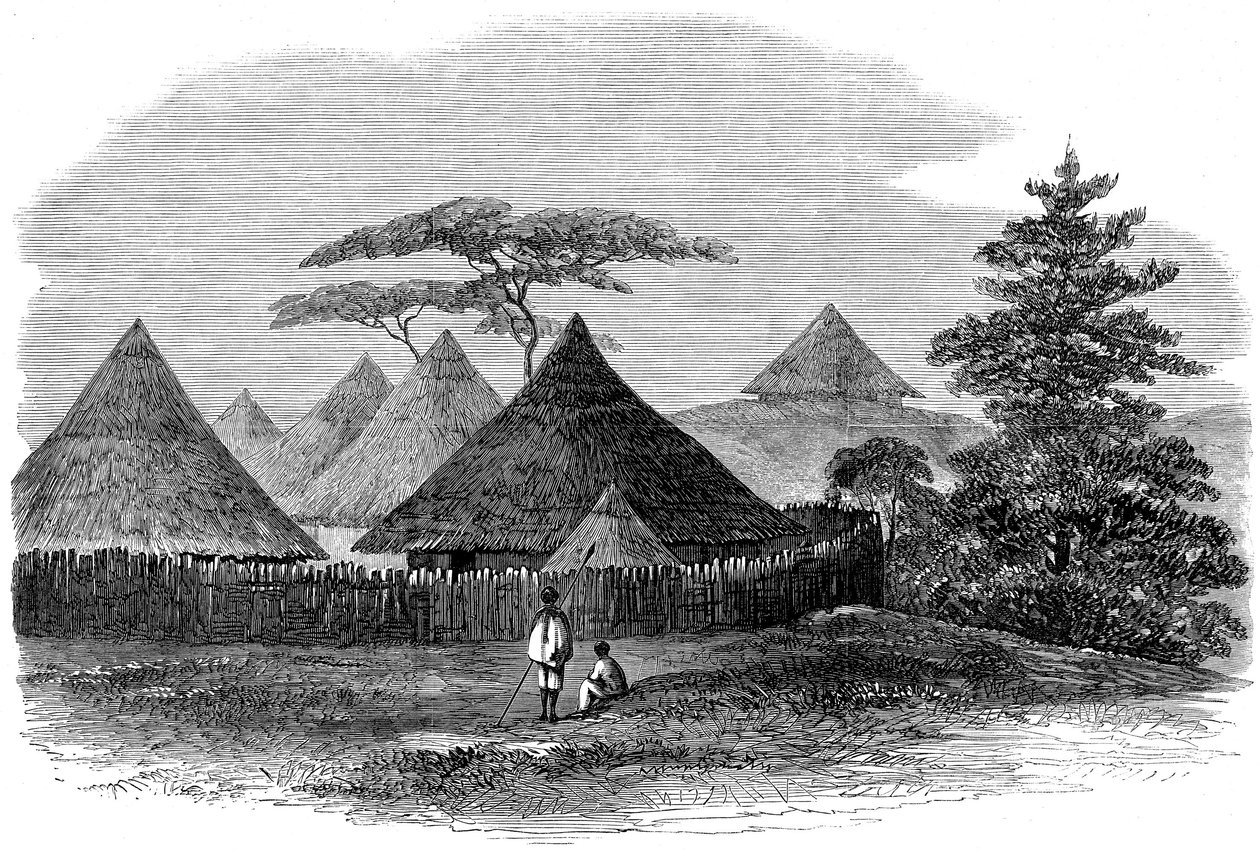 Dům v Magdale, z britské expedice do Habeše, 1868 od English School