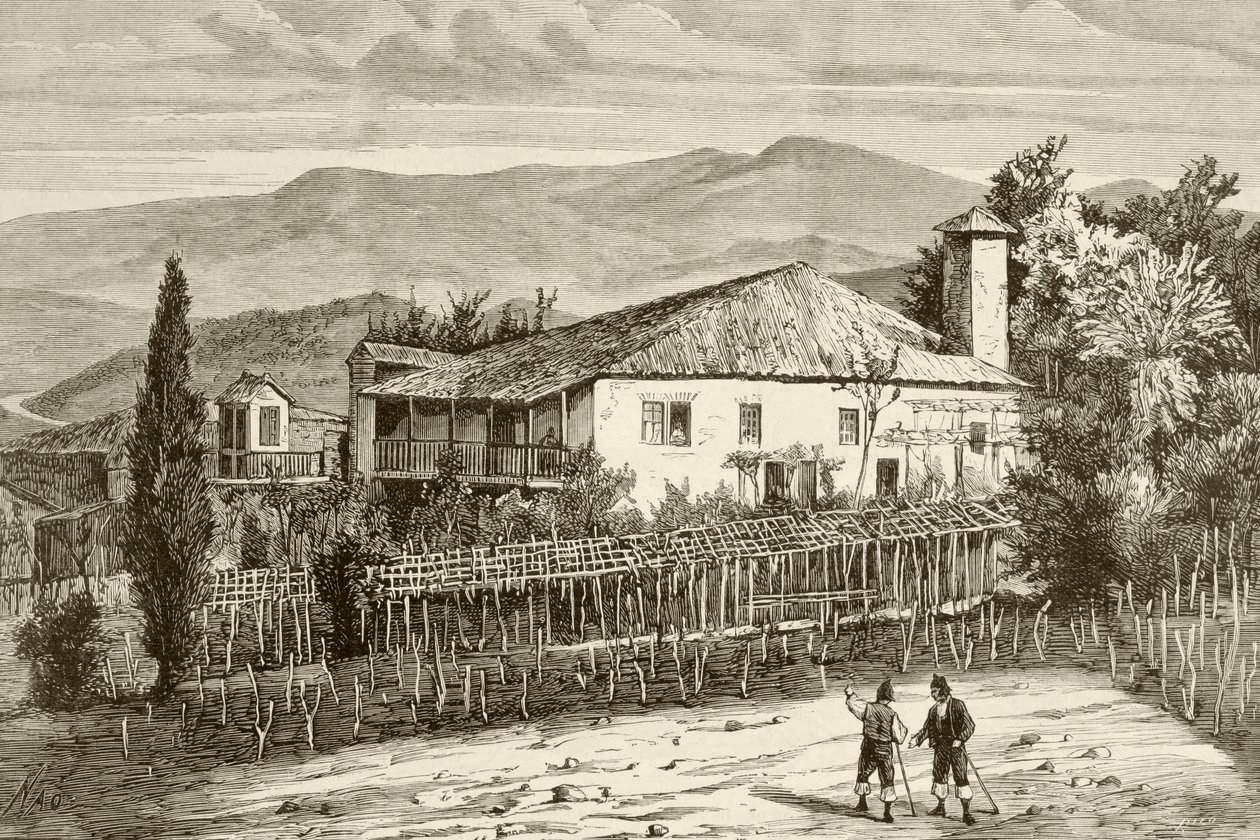 Dům v Casdemiro, Galicia, Španělsko (litho) od English School