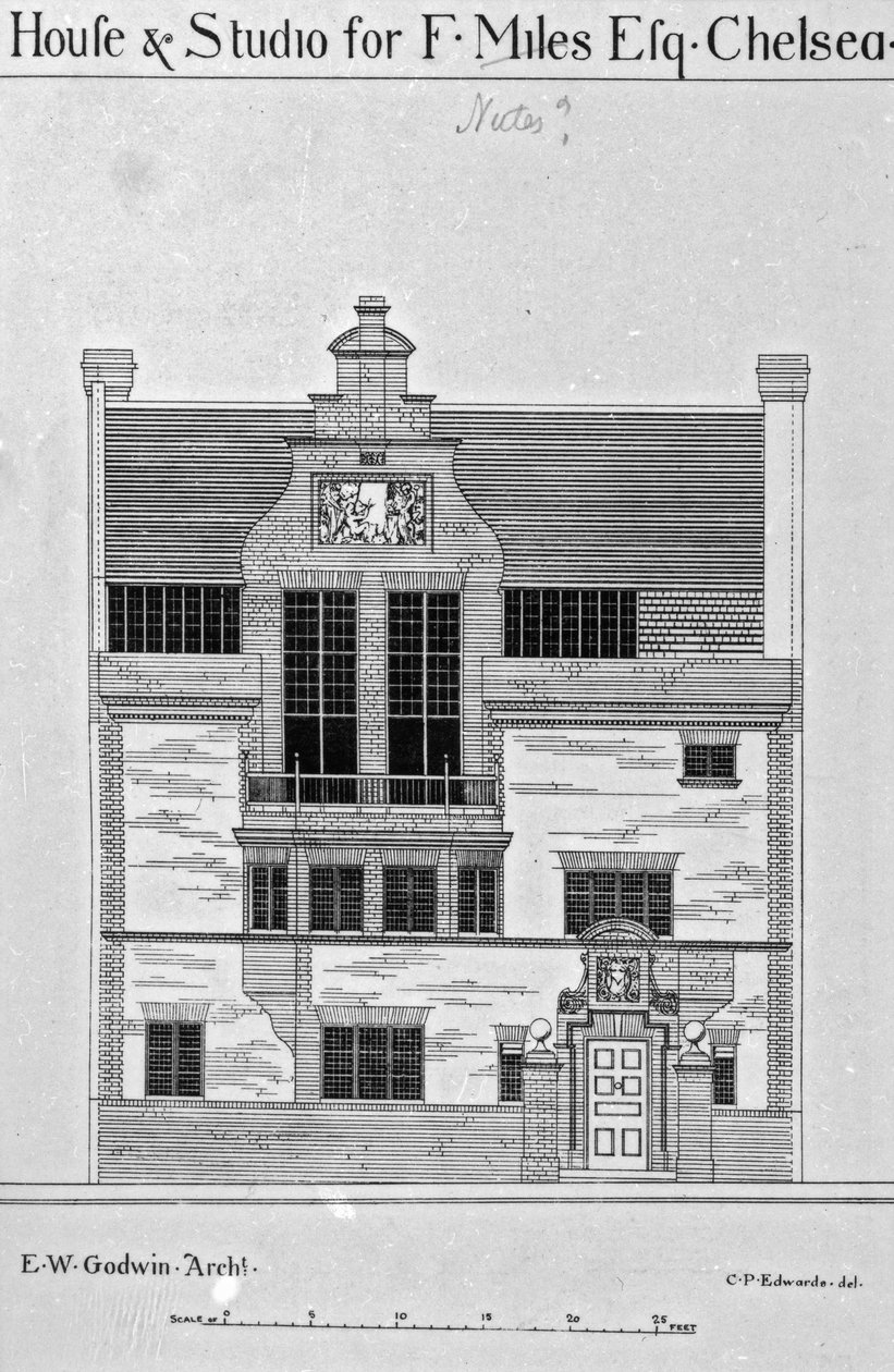 House und Studio for F. Miles Esq., Chelsea, ilustrace z 