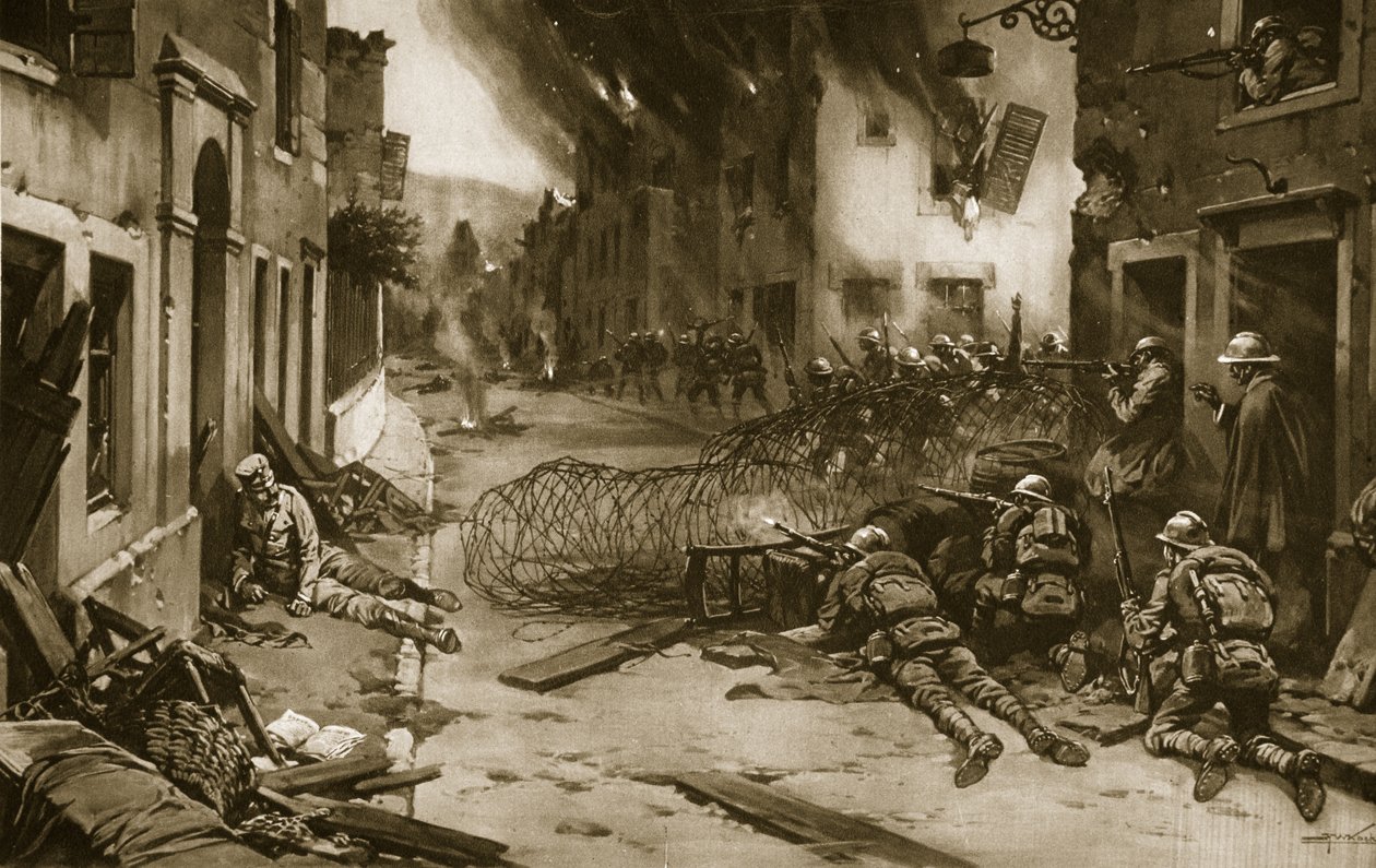 Jak Italové v červnu 1916 vyhnali Rakušany z hořícího Asiaga a zastavili jejich útok na Benátské pláně, 1914-19 od English School