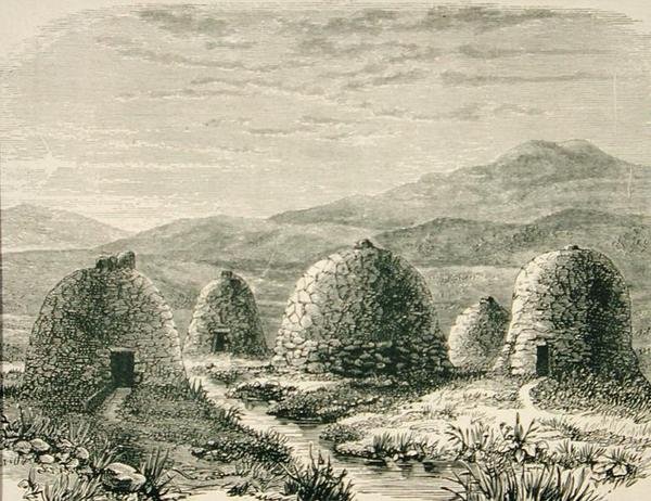 Chaty v Uigu kolem roku 1880, z 