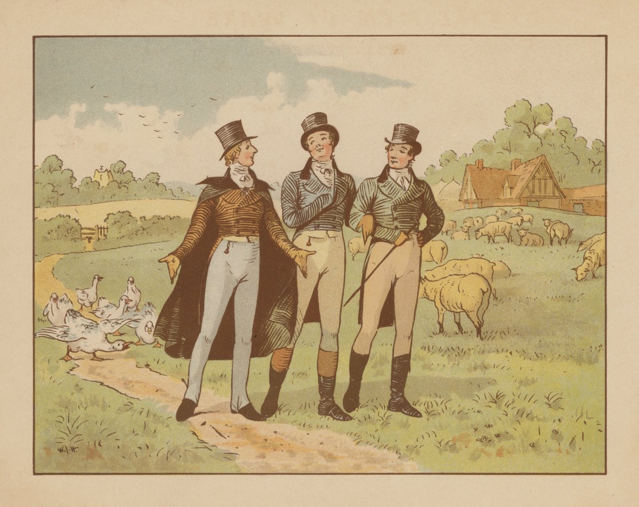 Ilustrace k filmu The Men of Ware, cca 1880 (barevná litografie) od English School