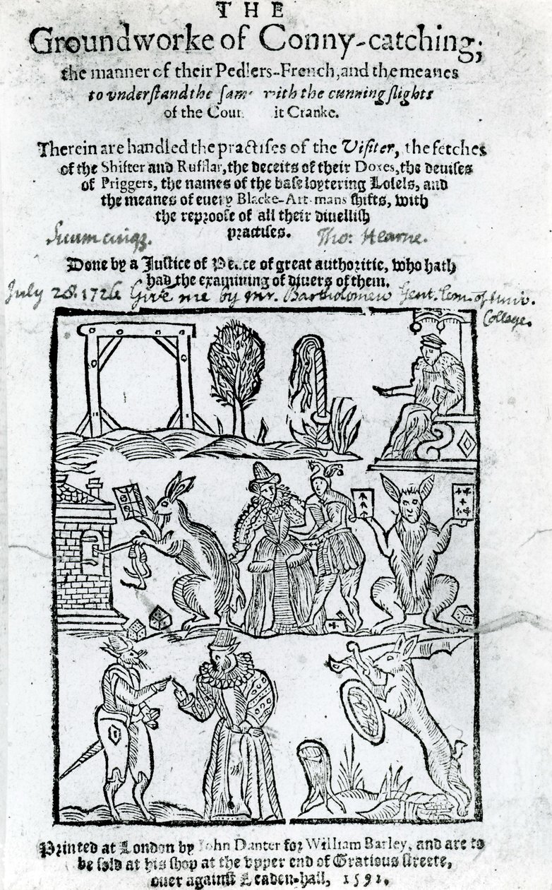 Ilustrace Groundworke of Conny-catching, 1592 od English School