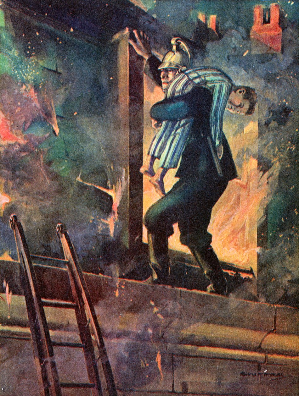 In the Nick of Time (barevná litografie) od English School