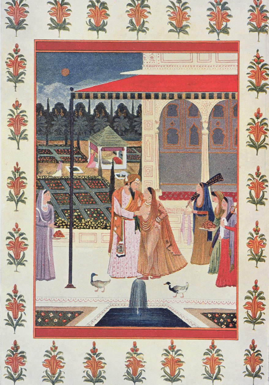 V paláci Haruna al-Rašída, ilustrace z "Arabských nocí od English School