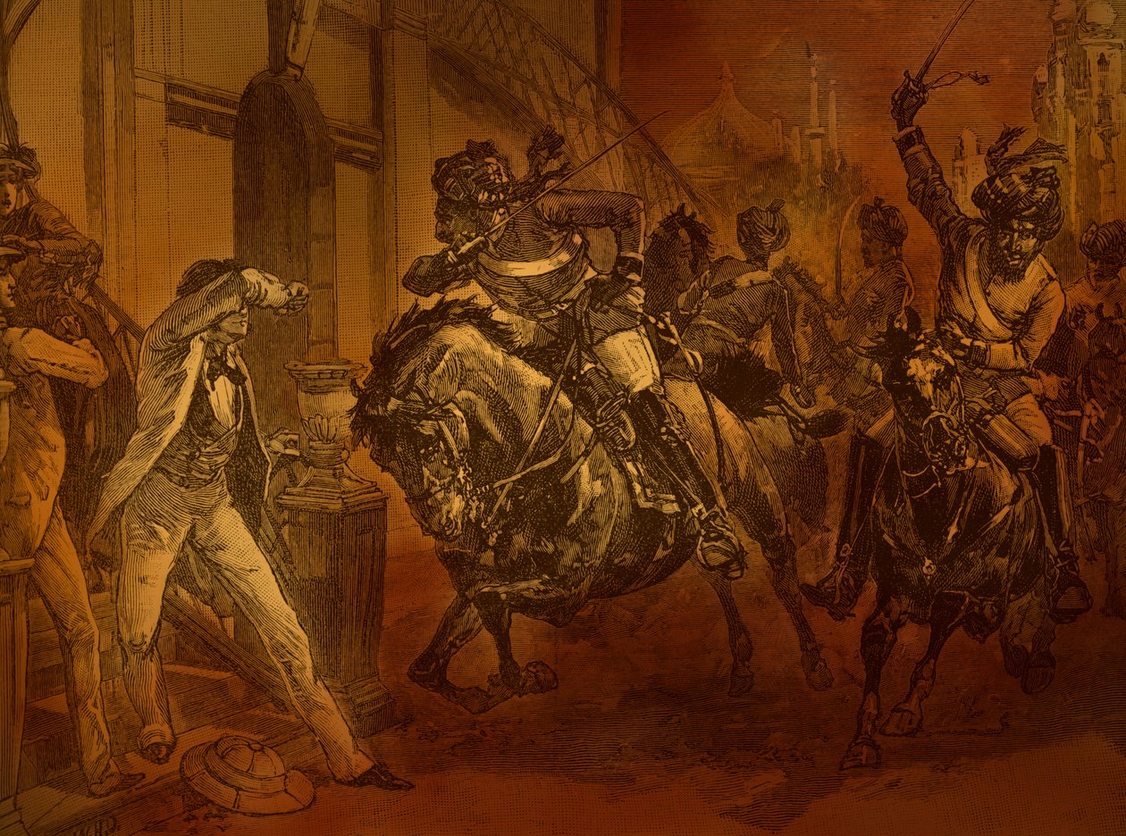 Indické povstání v roce 1857, ilustrace z knihy "Cassell