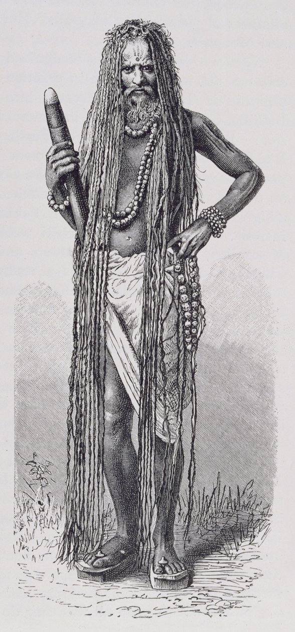 Indický fakír, z Historie lidstva, svazek III, od prof. Friedricha Ratzela, 1898 od English School