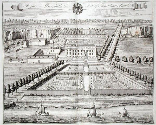 Ingries at Greenhith, the Seat of Jonathan Smith, vyryl I. Kip (rytina) od English School