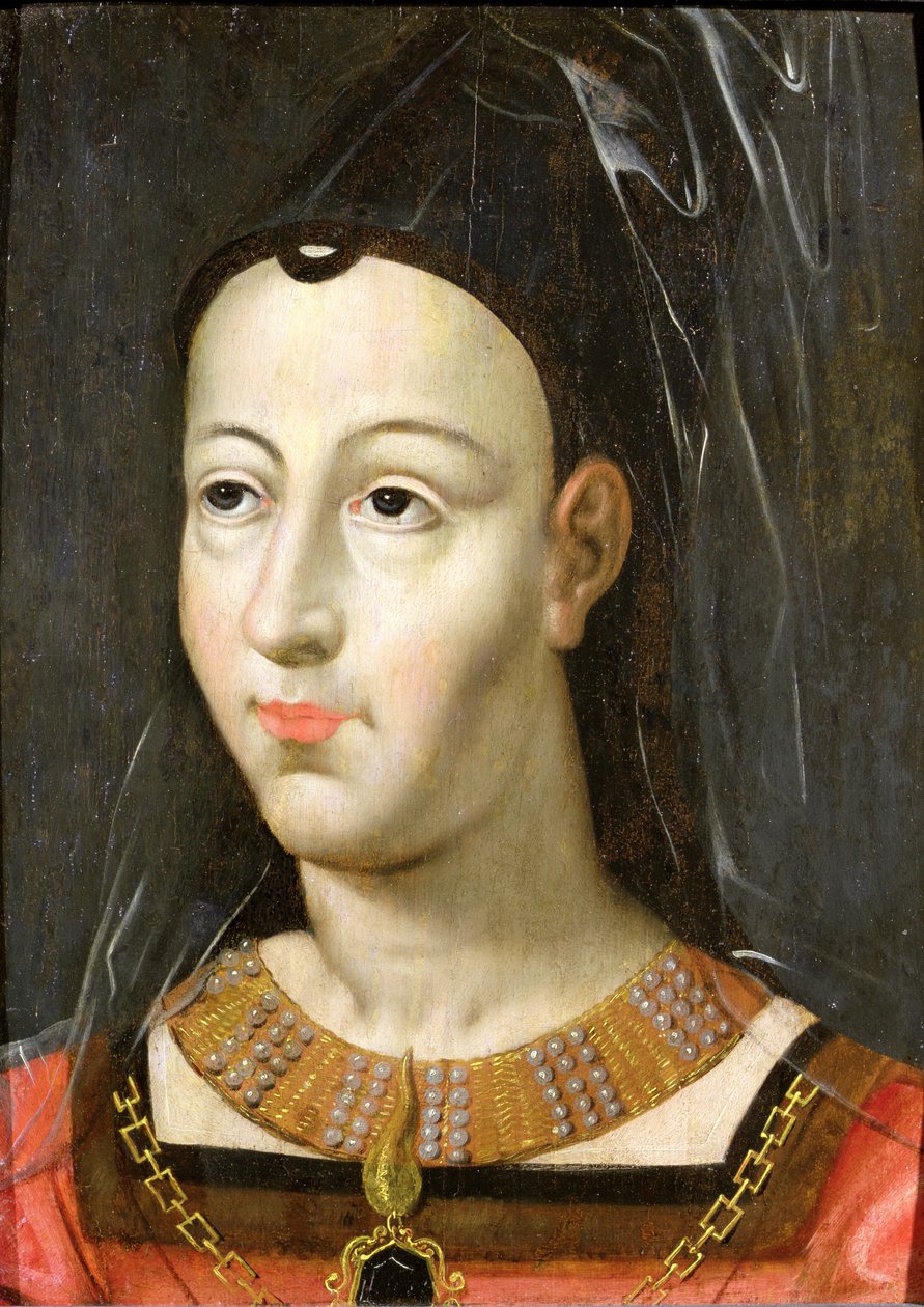 Isabella Bourbonská (s nápisem „Margaret of York“) kolem 1581-1613 (olej na desce) od English School