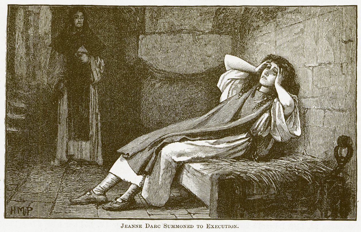 Jeanne Darc předvolaná k popravě (rytina) od English School